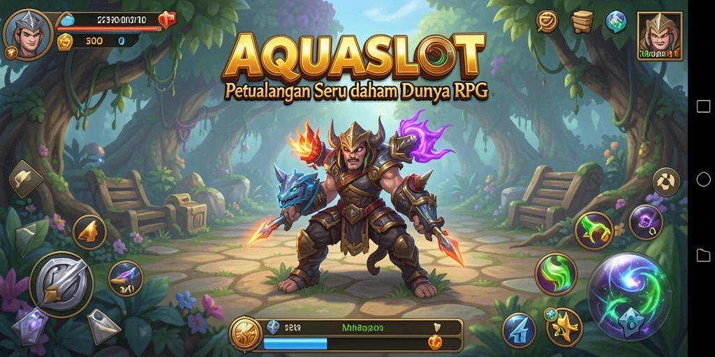 Tampilan gameplay RPG di AQUASLOT yang memukau dan mendebarkan.