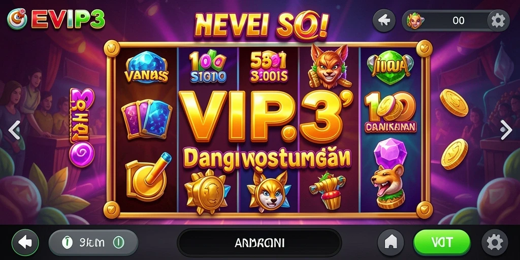 Tampilan gameplay EVIP3 yang menarik dengan berbagai slot dan fitur bonus.