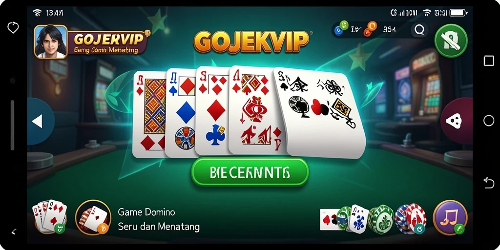 Screenshot gameplay utama GOJEKVIP yang menunjukkan serunya bermain Domino.
