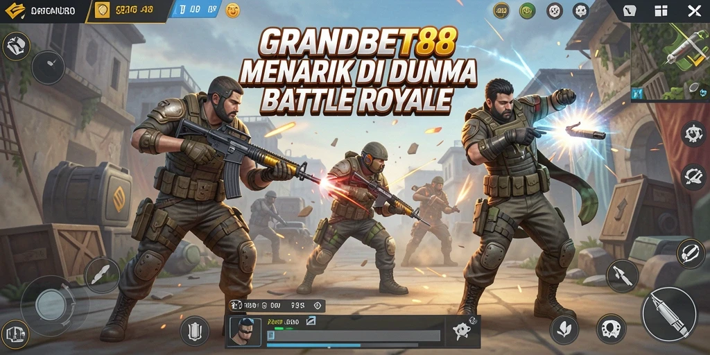 Screenshot gameplay menampilkan aksi seru dalam pertarungan Battle Royale.