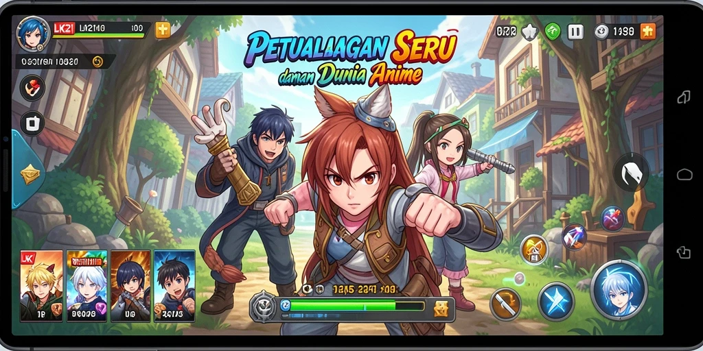 Menampilkan gameplay seru dan interaksi anime di LK21.