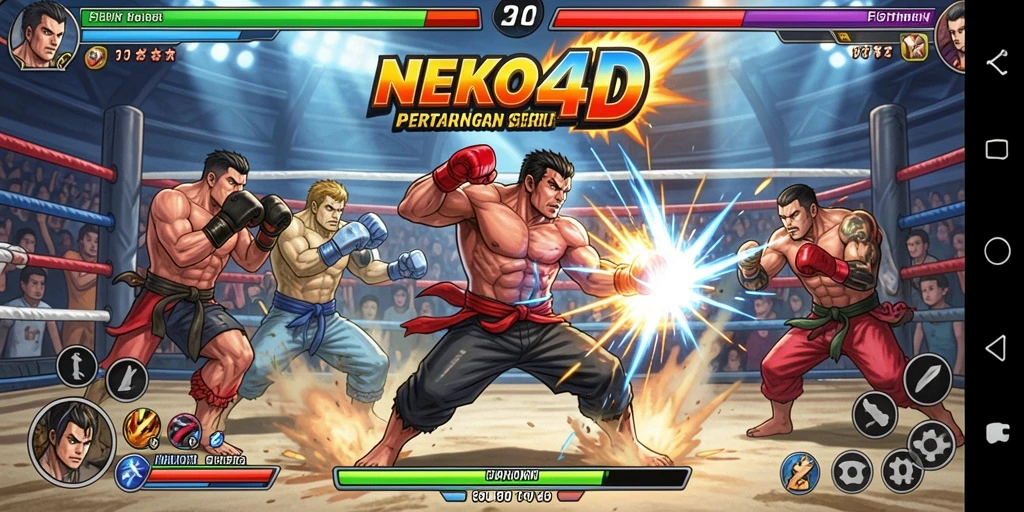 Tampilan seru pertarungan dalam NEKO4D yang penuh aksi.