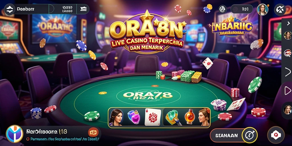 Screenshot gameplay Live Casino ORA78 yang mendebarkan dan interaktif.