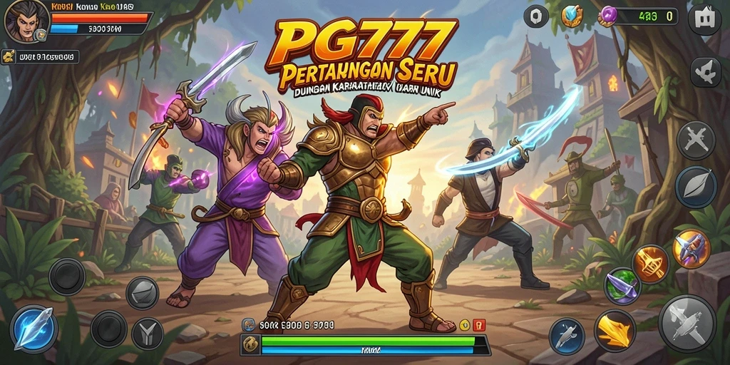 Screenshot PG777 menampilkan aksi pertarungan yang intens dan dinamis.