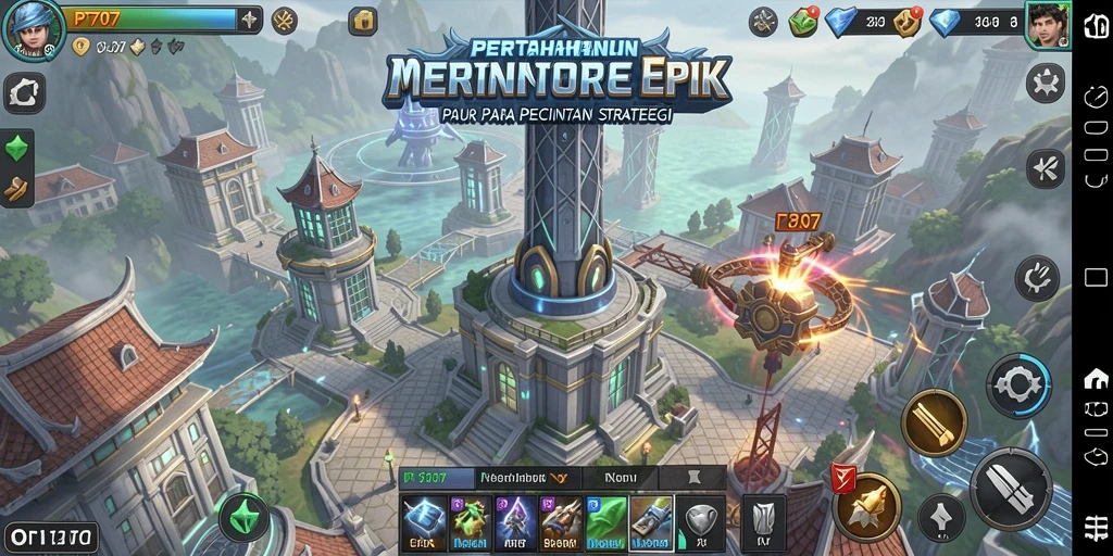 Tampilan gameplay PT707 yang penuh aksi dalam Tower Defense.