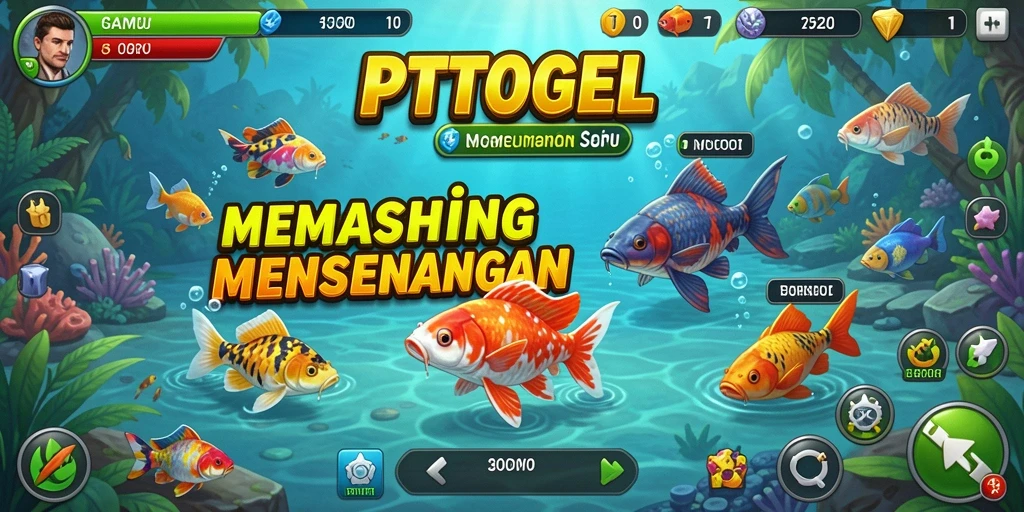 Tampilan gameplay PTTOGEL menampilkan momen memancing yang menegangkan.
