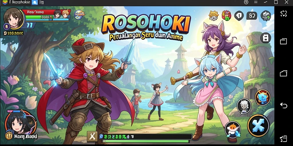 Tampilan gameplay seru di dunia anime yang penuh petualangan.