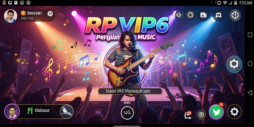 Screenshot utama RPVIP6 menampilkan gameplay musik yang menarik dan interaktif.