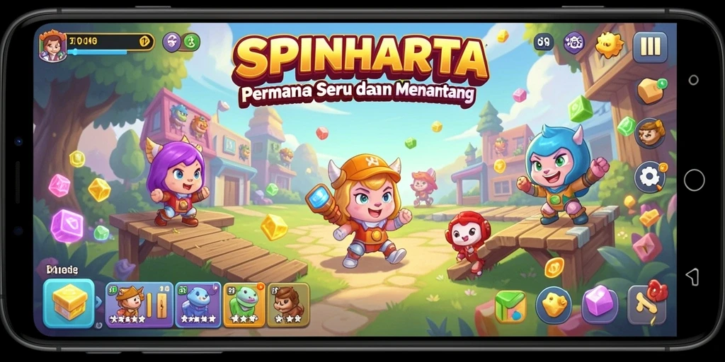 Tampilan gameplay menarik dari SPINHARTA yang menampilkan teka-teki yang menantang.