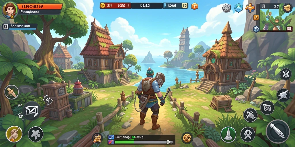 Screenshot gameplay Open World UNO4D menampilkan eksplorasi dunia yang luas.